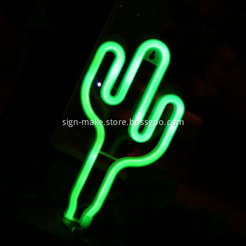 Cactus Custom LED Neon Light Signs Battery Powered